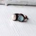Aquamarine Pearl Copper Ring Pale Blue Cream June March Birthstone Artisan Handmade