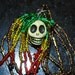 Skull Necklace Green, Yellow and Red - for Dia De Los Muertos or Halloween