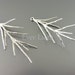 1145-MR (2 pcs) Matte rhodium plated 3D pine tree leaf pendants