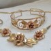 Krementz Rose Necklace Bracelet 14K Gold Overlay