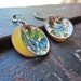 vintage tin earring, upcycled jewelry, blue and yellow flower earring - featured at our local Farmers Market