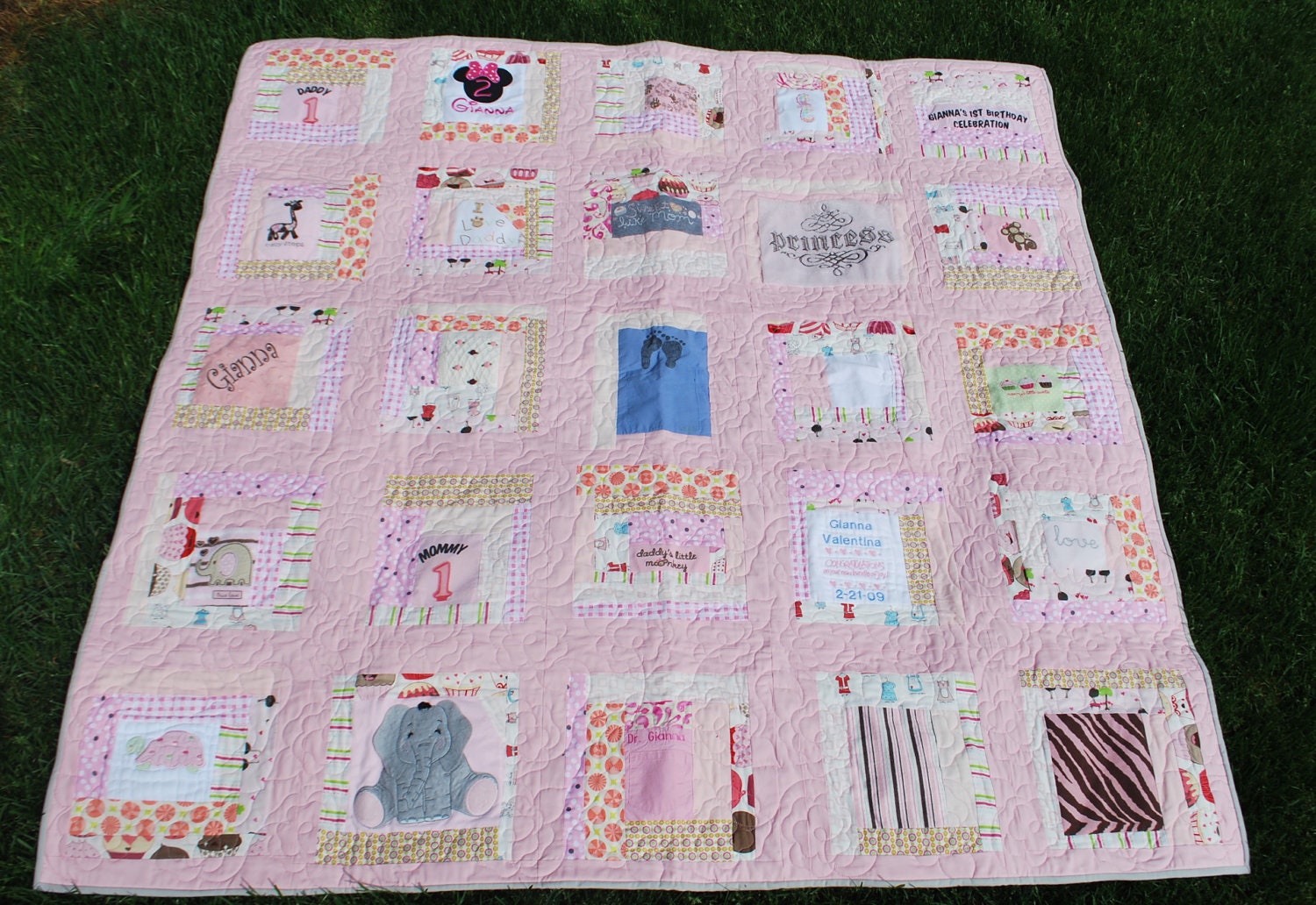 Keepsake Quilt Made out of Baby Clothes
