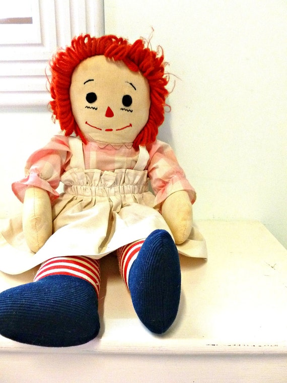 Vintage Raggedy Ann Doll-1970's or 1980's by TeddiesandVintage