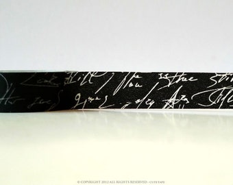 Script Washi Tape Black and White