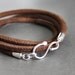 CUSTOM ORDER for Marti- Suede Leather Wrap Bracelet Sterling Silver Hook Brown