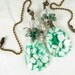 Chain Pull Pair for Ceiling Fan or Lamp with Sea Green Resin and Mother of Pearl Teardrop and Multi Colored Drops