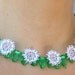 Lampwork Necklace Choker Pink Flowers for Valentine's Day