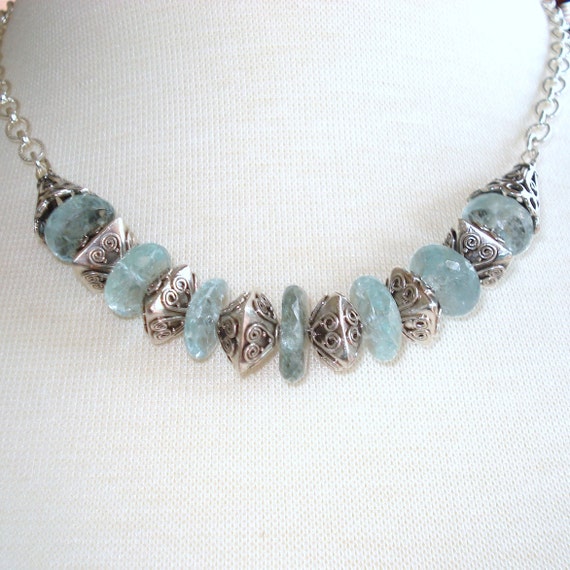 Aquamarine Necklace Statement Necklace Aquamarine Large