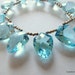 SALE - Aquamarine Quartz Fancy Cut Stone Briolettes, (1) Matched Pair, 14mm x 18mm