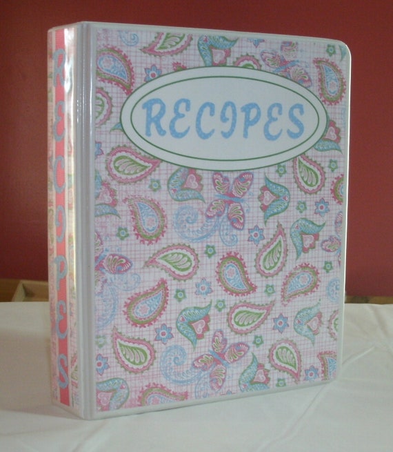 Recipe Book / Binder 8.5 x 5.5 with cards and divider tabs
