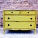 Antique Distressed Dresser In Celery