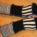 Harry and the Hippie Chic RECYCLED Upcycled ooak Reconstructed Arm Warmers Black and White Combo