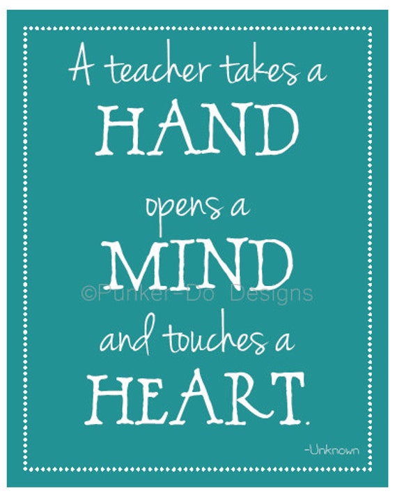 INSTANT DOWNLOAD A teacher takes a hand... 8x10 by punkerdodesigns