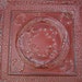 2'x2' Antique Ceiling Tin Tile Circa 1910. RED. Framed & Ready to Hang. Great for magnet board as well.