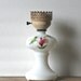 Vintage Milk Glass Lamp Pink Rose Needs Re-wiring.