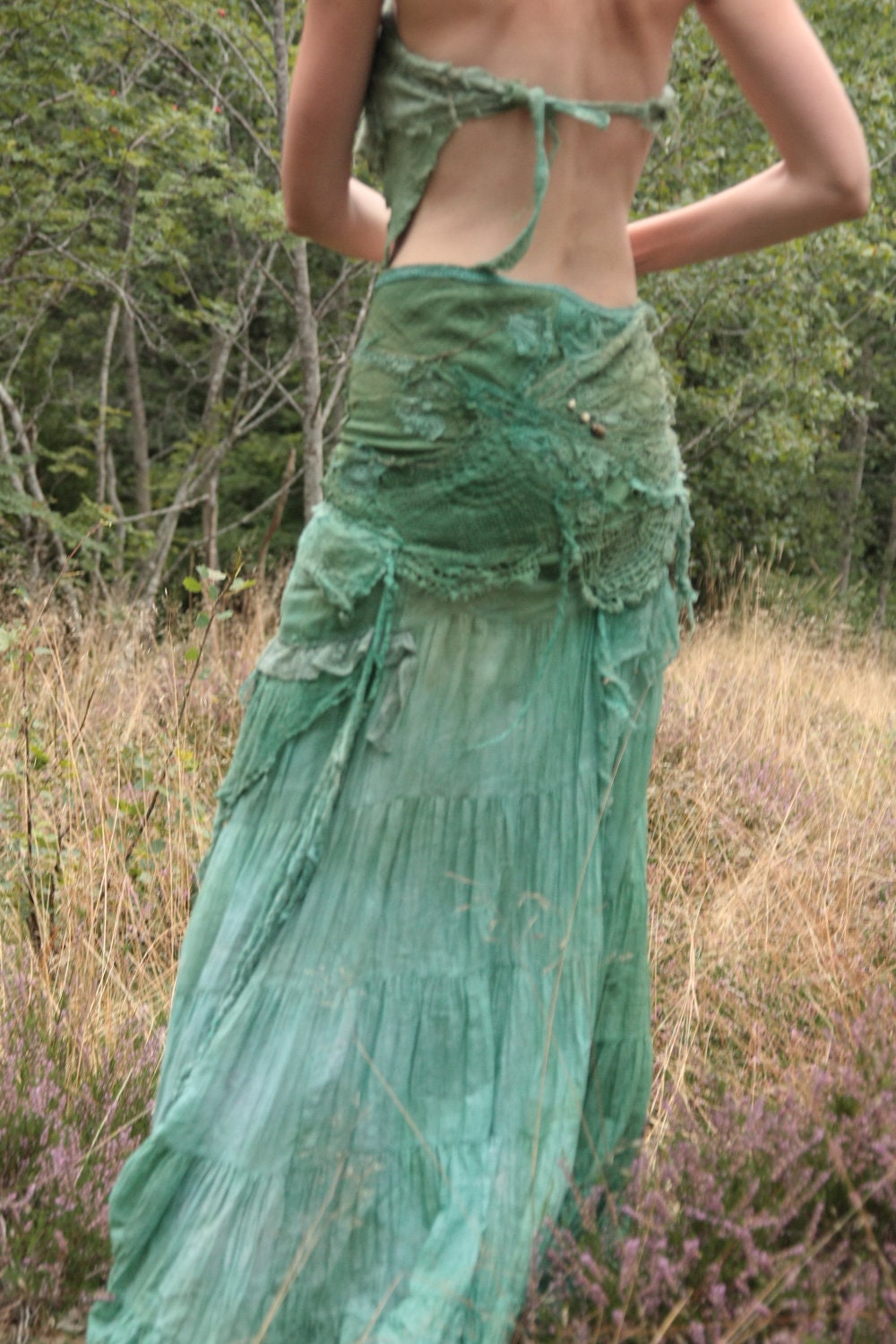 RESERVED Sea garden long skirt Fae nature spirit clothing