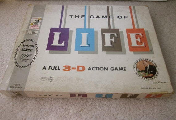 1960 GAME of LIFE Board game Original Box 3-D Action Game