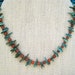 Carnelian and Turquoise Choker with Rust Orange Carnelian and Natural Blue Green Turquoise Chips