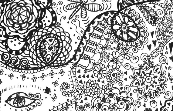 original hippie art coloring page mystery art