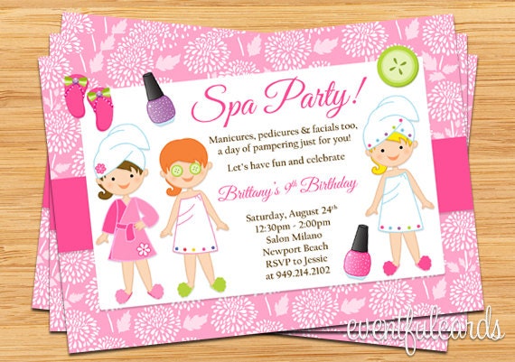 Spa Birthday Invitations For Kids 2