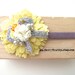 Fancy Felt Flower Headband Hair Band for Baby - Yellows and Greys - Glitter and Pearls - Special Occasion Flower Girl