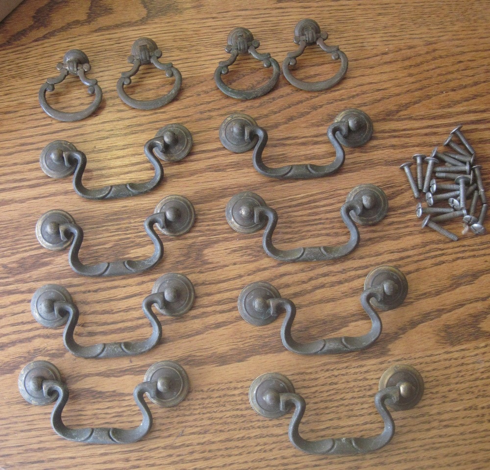 8 And 4 Vintage Drawer Pulls Antique Brass By BandCEmporium   Il Fullxfull.371385899 78s2 