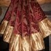 56" Exquisite Wine Damask and Gold Satin Beaded Christmas Tree Skirt 2012 Collection READY TO SHIP