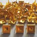 100 pcs Gold tone Square stud findings size 10 mm