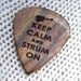 Keep Calm and Strum On - Handmade Laser Engraved Exotic Wood Guitar Pick - Caribbean Rosewood