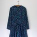 Vintage Dirndl Dress ... 90's Talbots Flower Print Frock ... Large