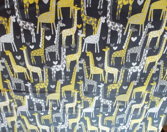 Michael Miller Giraffe Love in Gray - 33" piece
