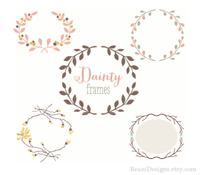 Wreath Design Frame Clipart for personal and commercial use