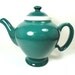 Rare Hall McCormick Infuser Style Turquoise Green Teapot, Glazed Bottom, 1930's