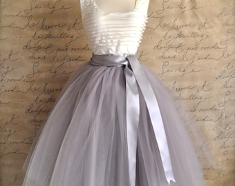 satin and tulle skirt