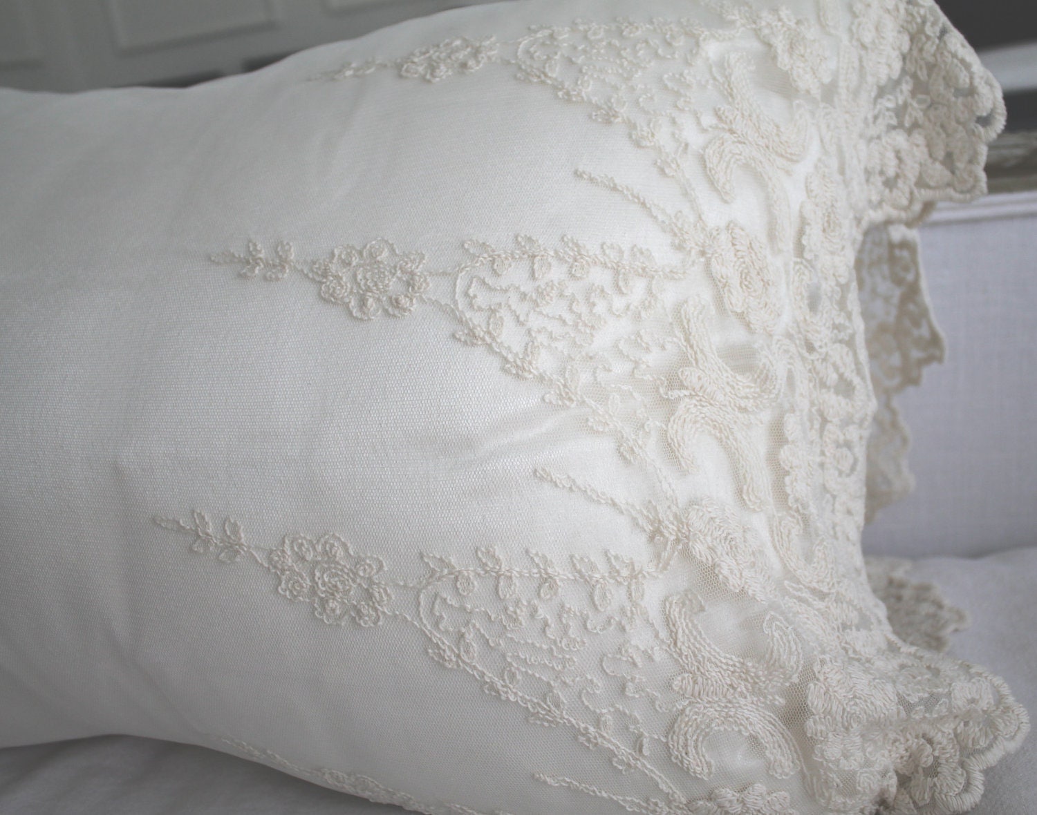 CLEARANCE... Reserved for ANNBella Lace Pillow Covers in