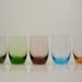 Vi n t a g e Mixed Coloured Low Ball Rocks Glasses Bar Ware Set of 5