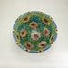 Blue 5" handmade porcelain bowl with pink flowers
