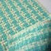 Vintage 60s Fabric Wool Turquoise and White Plaid Squares UNUSED