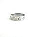 Unisex Men Women Sterling Silver Hand Stamped Wide Band Cross Ring Simple Modern Religious Wedding Band