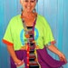 popsicle upcycled cardigan in grape and lime
