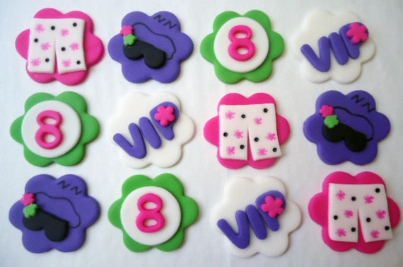 Edible Cupcake Decorations - VIP Pyjama Party - Slumber Party Cupcake Toppers Il_570xn
