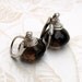 Smokey quartz earrings, handmade sterling silver chocolate kiss earrings-OOAK