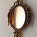 Small Mirror in Vintage Tarnished Brass Frame