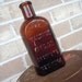Vintage Glass Bottle Amber Embossed Lettering New York Medicine Rustic Antique