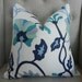 Alan Campbell for Quadrille Potalla Pillow Cover in Multi Blues on White - 18"X18" - Pattern on the front