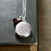 Small Sterling Silver Locket Necklace, Vintage Oval Pendant Wire Wrapped Garnet Gemstone Jewelry