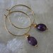 Amethyst Gold Hoops