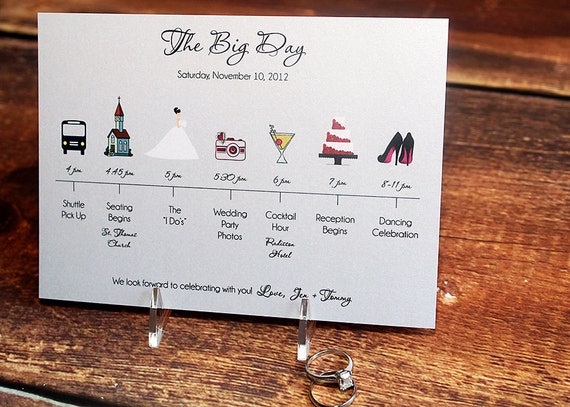 Wedding Timeline Card Deposit