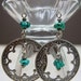 SILVER FILIGREE CIRCLE Chandelier Earrings - TuRQUoiSe GyPSy -