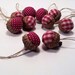 Acorn Decoration / Handmade / Red and White Gingham / Polka Dot / In Set Of 10